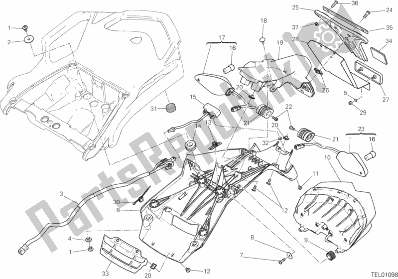 Alle onderdelen voor de Plaat Houder van de Ducati Multistrada 950 Brasil 2018